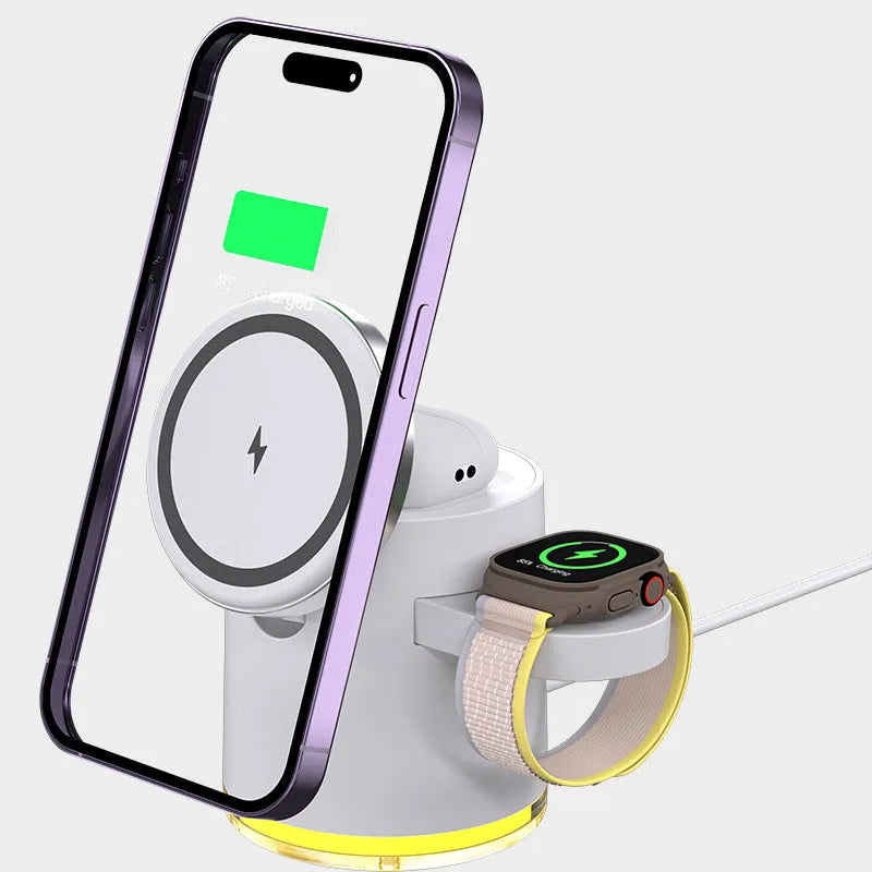 Folding Magnetic Three-in-one Wireless Charger - Bellarte Enchanté Folding Magnetic Three-in-one Wireless Charger